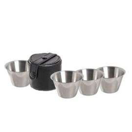 Set kozarcev v usnjenem etuiju