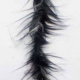 Long Chenille 2-6 cm / 1 m, Black - Grizzled