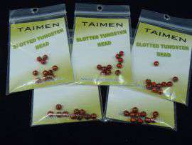 Tungsten Slotted Beads Fl.Orange 3,5/4mm